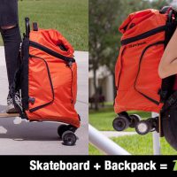 バックパックと電動スケートボードを一体化させたムーブパック「Movpak」