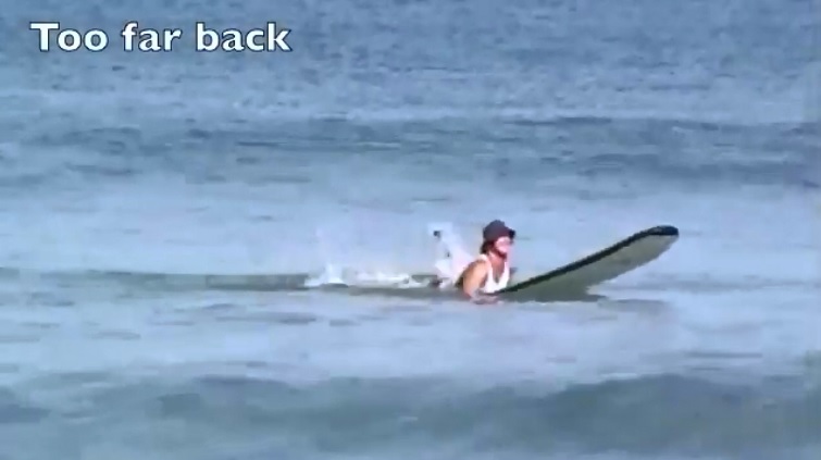 paddling position too far back