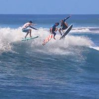 ジェイミーやカラニがキャッチサーフの新ボードテスト@オアフ島ノースショア