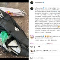 航空会社トラブル!サーフボード本数制限に遭ったイーライ・ハンネマンのSNS投稿