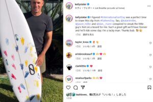 ケリー・スレーターの国際サーフィンデーSNS投稿から見える息子の名前や思いなど