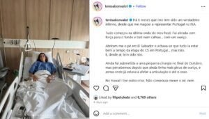 ウニの棘は想像以上に危険！テレサ・ボンヴァロトが合併症と手術をSNSで発表