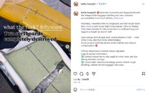 ログとミッドが真っ二つ！スクート利用のサーフボード事故からSNS投稿で動いた補償